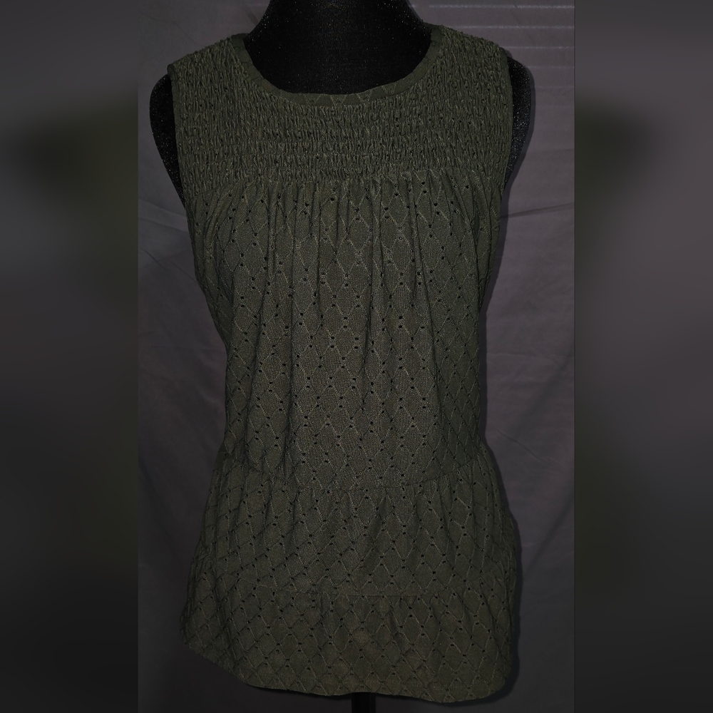 Dark Green Textured Top